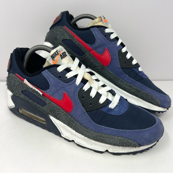 Nike Men’s Air Max 90 Sneaker Sz 9 Blue Red AMRC Air Max Running Club DC9336-400 - Picture 1 of 9